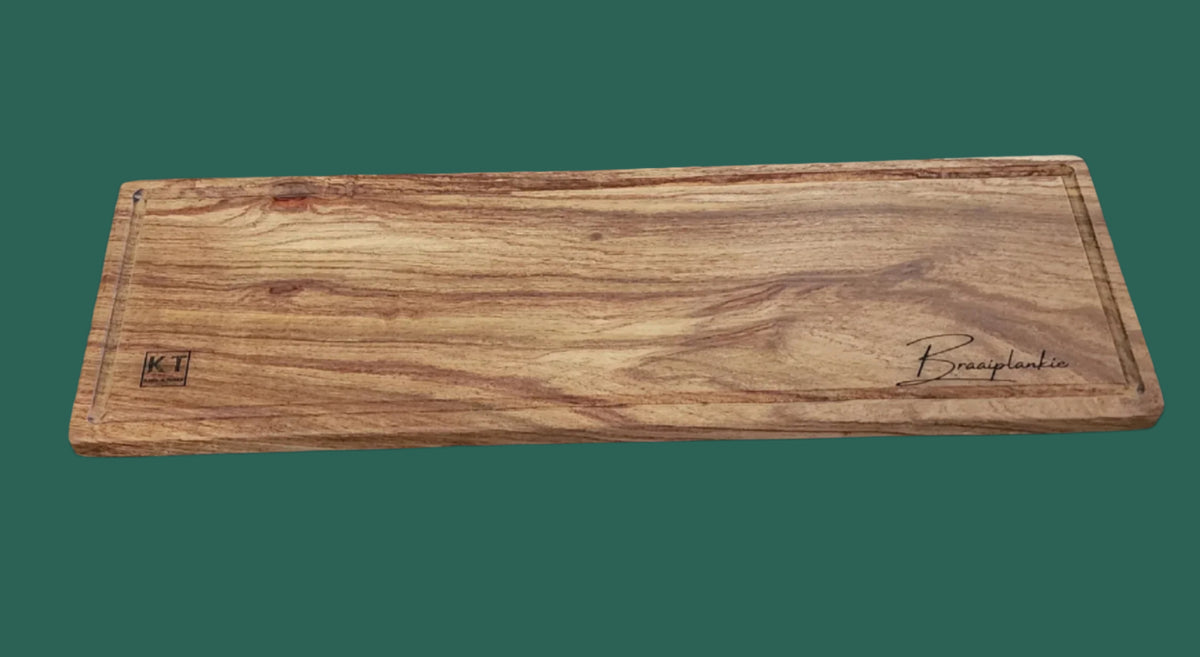 Compact handcrafted wooden braai plank by Kane and Table